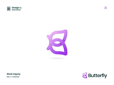 letter B and Butterfly, Modern logo concept b logo best logo brand brand icon brand mark branding business logo butterfly butterfly logo creative logo design identity letter b logo logo logo 2025 modern logo popular logo professional logo symbol trend
