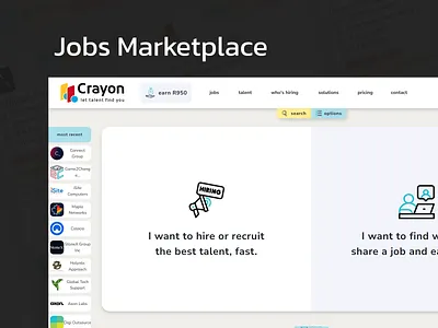 Crayon — A Smarter Way to Hire Designers & Creatives cleanui creativehiring designjobs designsystem dribbbleshots figmadesign hiringplatform jobplatform minimaldesign modernweb portfolioplatform productdesign responsiveweb saasdesign startupdesign techrecruitment uiuxcasestudy userexperience uxuidesign webredesign