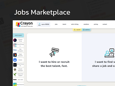 Crayon — A Smarter Way to Hire Designers & Creatives cleanui creativehiring designjobs designsystem dribbbleshots figmadesign hiringplatform jobplatform minimaldesign modernweb portfolioplatform productdesign responsiveweb saasdesign startupdesign techrecruitment uiuxcasestudy userexperience uxuidesign webredesign
