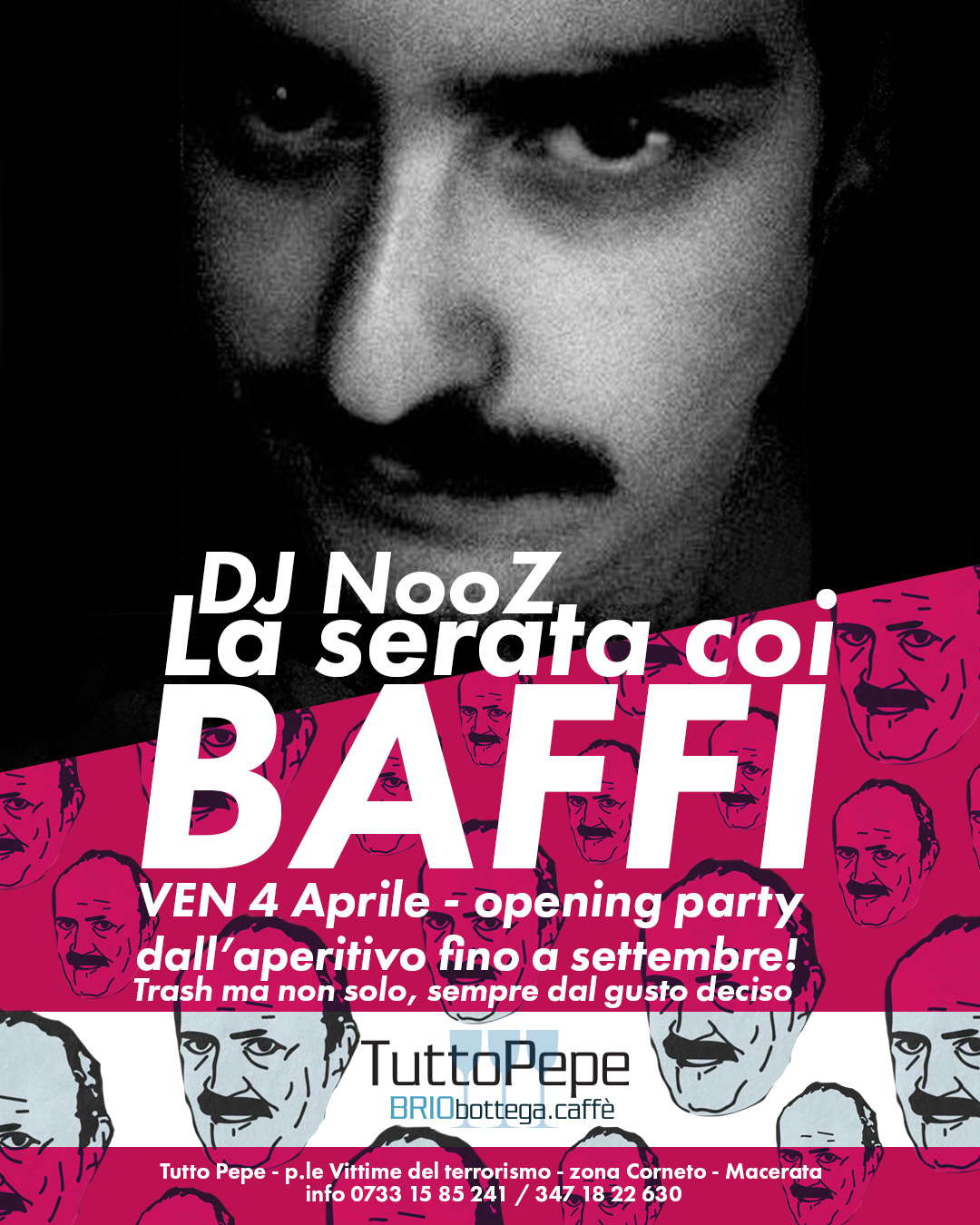 Dj NooZ La Serata Coi Baffi ai digitalart graphic design retouch