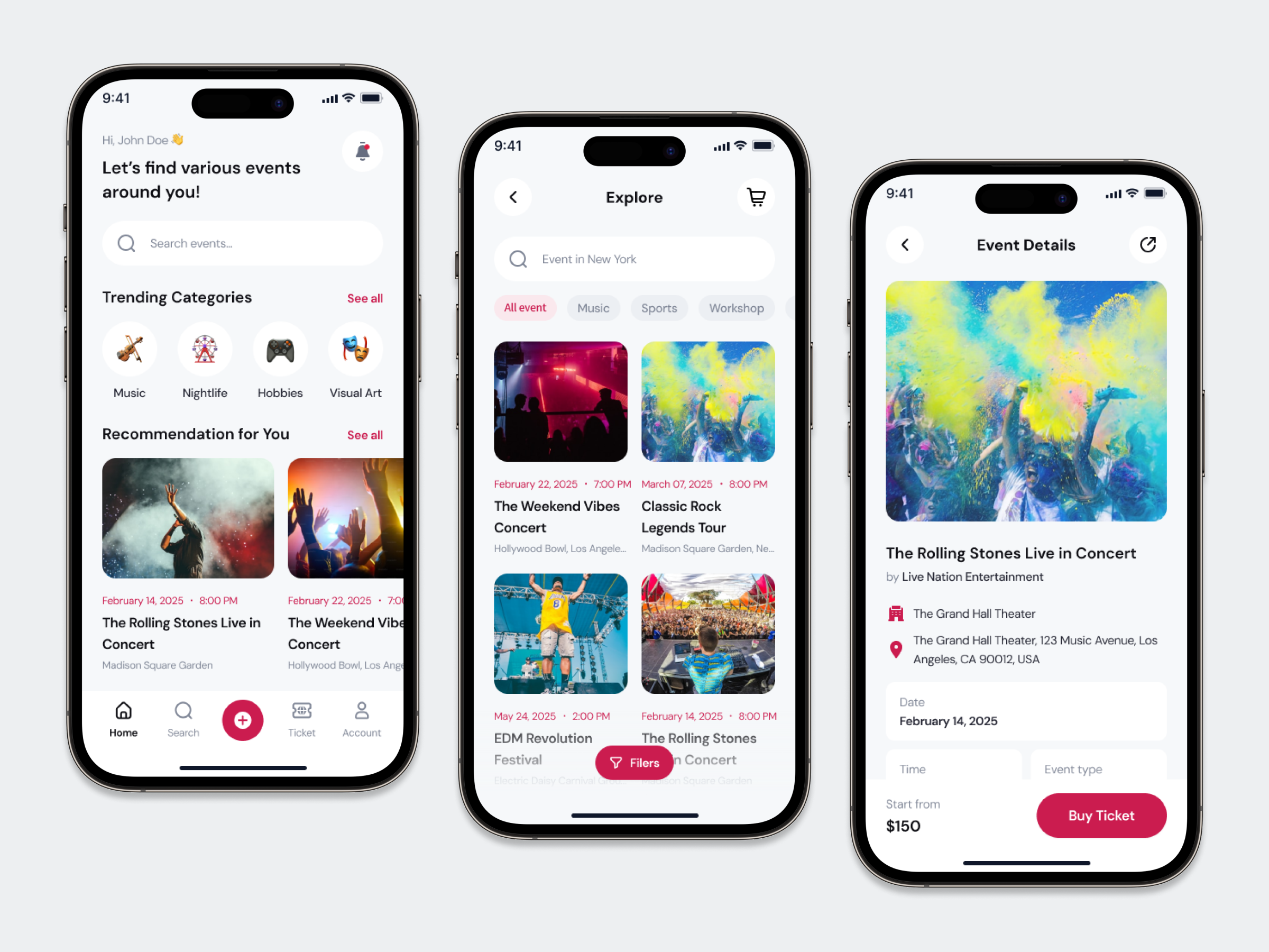 Event Ticket Booking Mobile App app app design design system event event app event ticket event ticket booking figma design system figma template ios mobile mobile app design music party ticket app ui ui design ui kit ui8 ux
