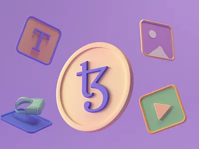 Tezos - 3D illustrations - Part 3/3 3d 3d visuals bitcoin blockchain c4d cinema 4d crypto cryptocurrency defi ethereum graphic design illustration metaverse nft nonfungible tezos visuals