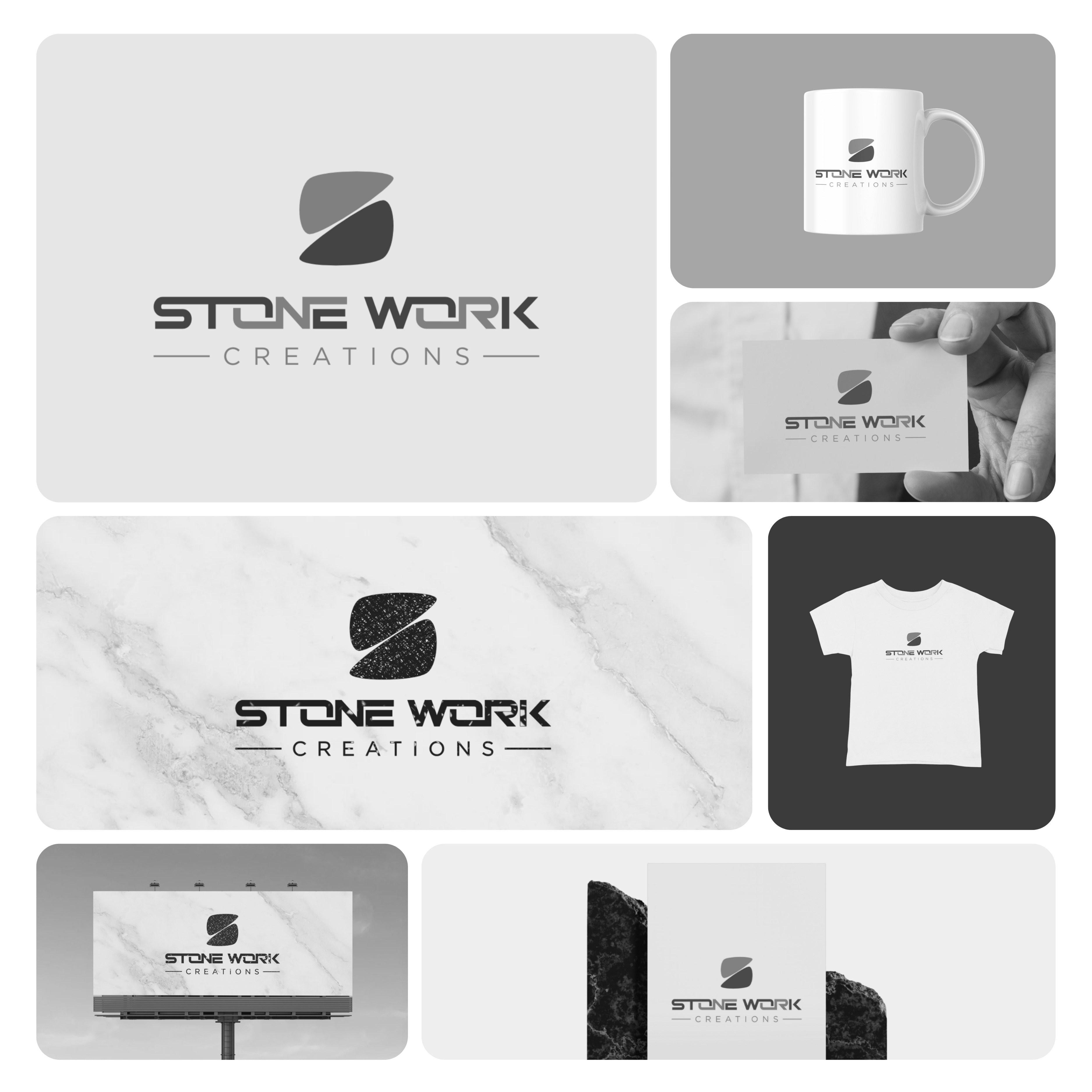 Stone Work Logo Design cladding concrete dynamic facade granite gypsum landscape lettermark logo marble minimal onyx paving quartz sandstone stones stoneworks symbolic tile travertine