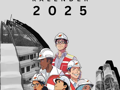 Calendar 2025 for PT Nindya Beton calendar canva construction design graphic design