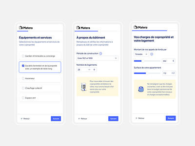 Charges comparator branding form mobile ui