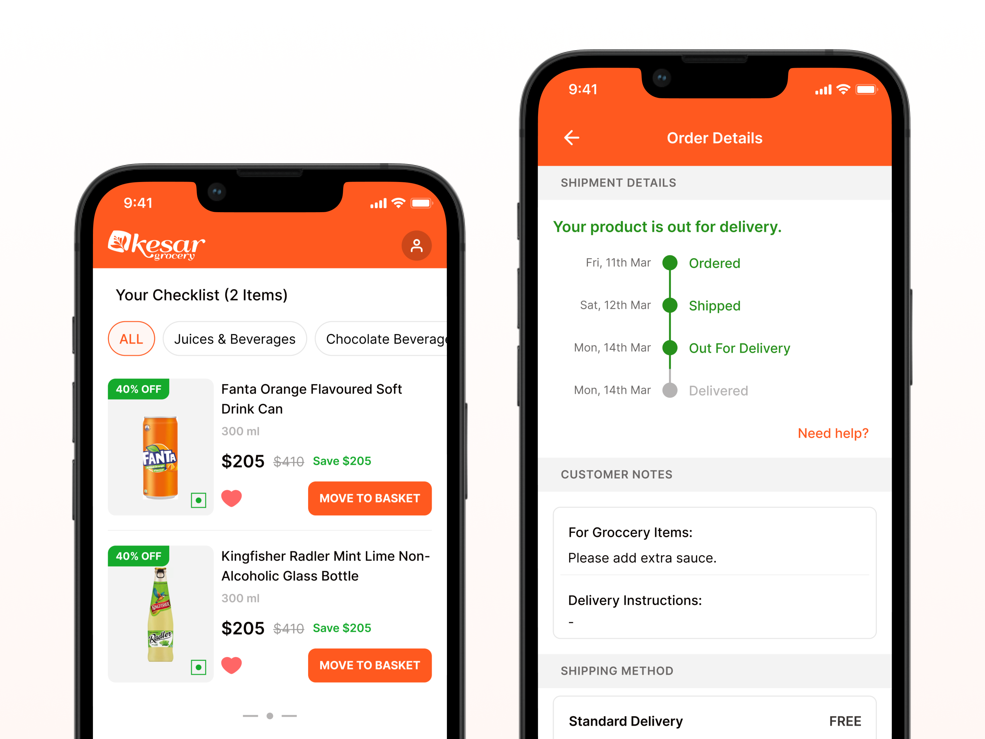 Checklist and Order Details Screen checklist details e commerce grocery iphone app order phone app shopping