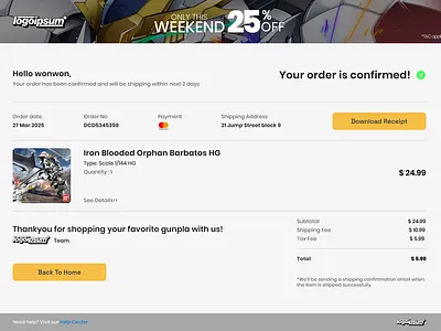 Purchase Receipt (UI daily challenge #17)