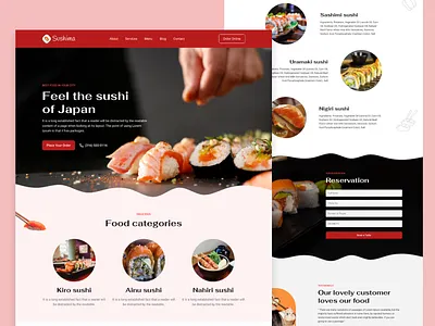 Sushima – Sushi Restaurant Landing Page designinspiration fooddelivery foodie japanvibes minimalui restaurantwebsite sushilovers uiux uxdesign webdesign