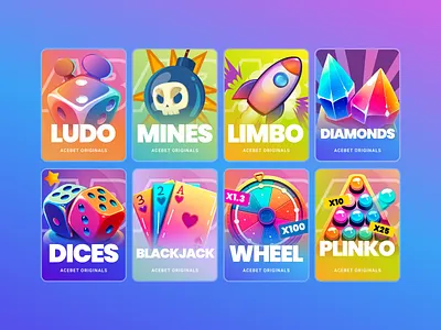 🎰 iGaming UI Design – Casino Games Collection betting branding casino casino games colorful design figma fintech flatdesign gambling game game art graphic design icons igaming illustration illustrator slots ui ux