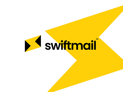 Swiftmail Logo Design for an E-Mail Company app application brand designer branding color e mail envelove fast flat letter s lettermark lightning logo logo design logo icon logo mark mail saas software vector yellow logo