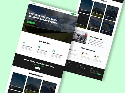 SolarTech – Sustainable Energy Solutions UI 3d animation branding cleanenergy ecofriendly energyefficiency graphic design greenbusiness greentech logo motion graphics odootheme renewabletech solarenergy solarpower solarsolutions sustainablefuture ui webdesign