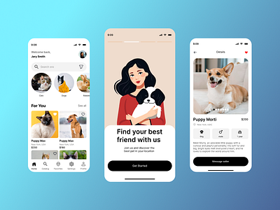 Petazy - On Demand Vets Appointment Experience android animal apps design dog graphic design interface ios pet pet care pets pets app stream surveillance ui
