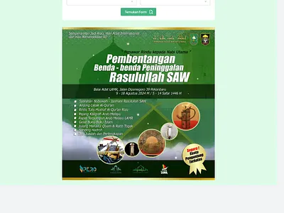 Registration Form Website for Heritage Exhibition Event formregistration muhammad website