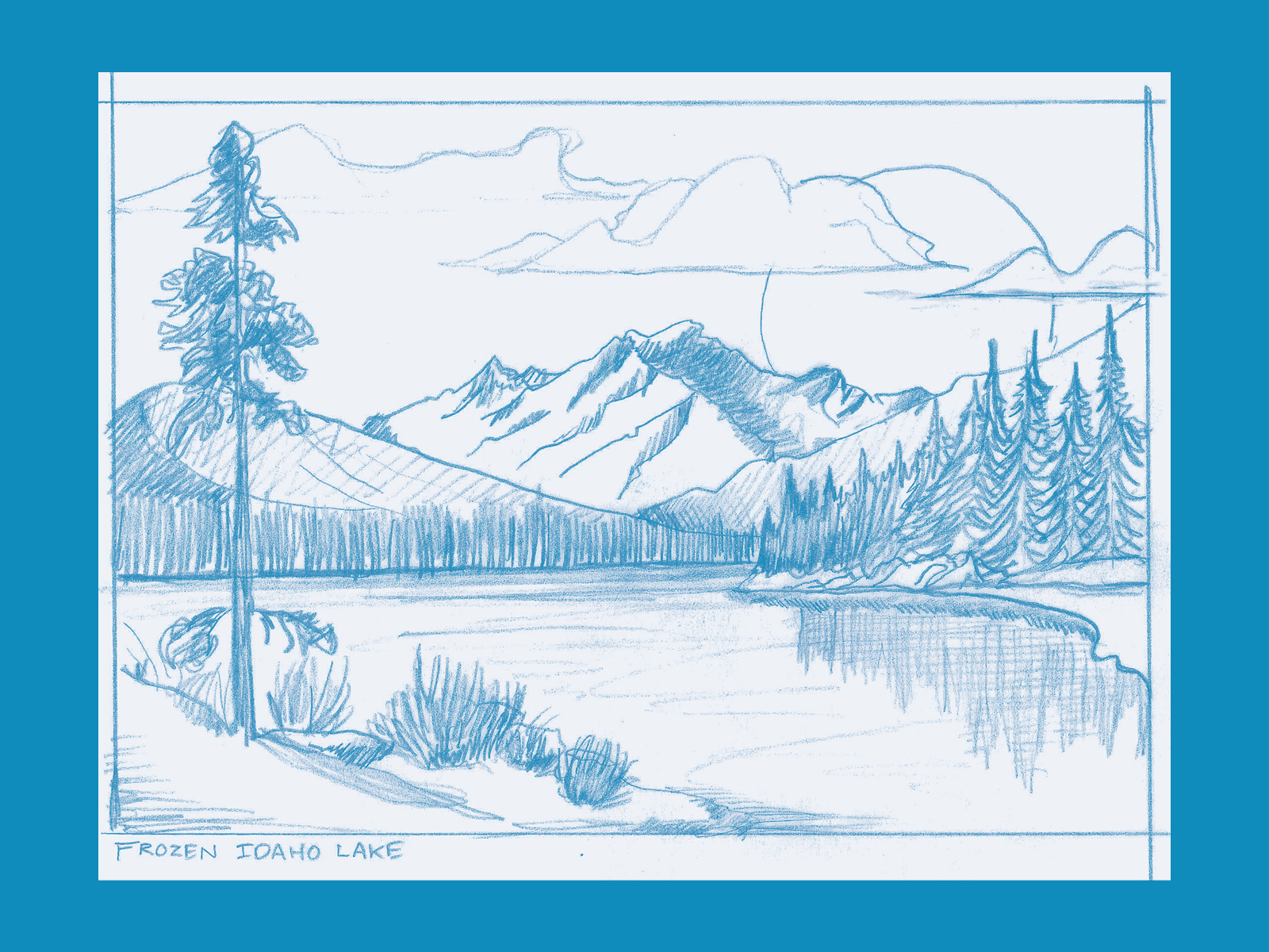 Example of Digital Textured Landscape Illustration