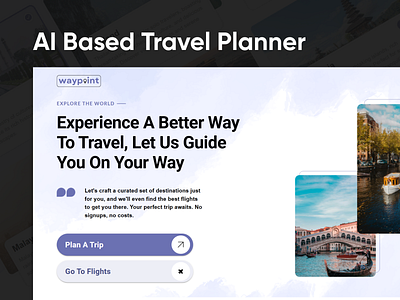 WayPoint – AI Travel Planner aidesignsystem aidrivenexperience aitravelplanner aiuxdesign designinspiration dribbbledesign futuristicux intelligenttravel journeyplanner mobileux productdesign smarttraveldesign travelappdesign travelappui travelux travelwithai uidesign usercentereddesign uxcasestudy uxuidaily