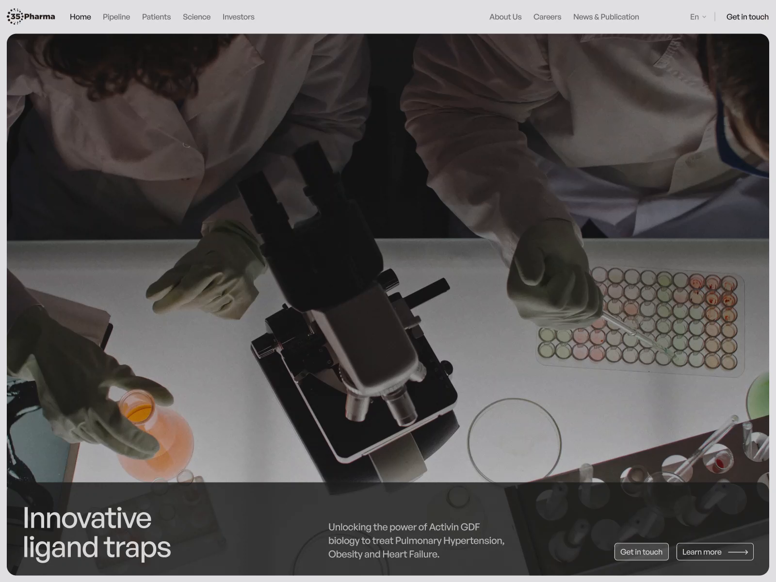 Example of Website for Biopharmaceutical Company