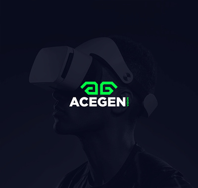 Brand mark for "Acegen" a ag ar branding g glasses letter mark logo logo design modern visual vr