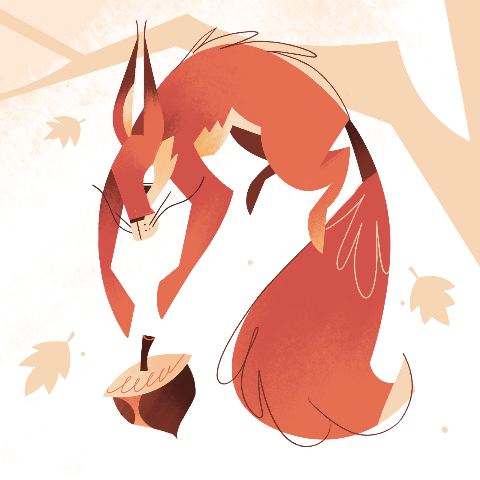 Bounce acorn acorn hunt animals book illustration bounce character character design flat forest illustration jumping nature squirrel vector wildlife