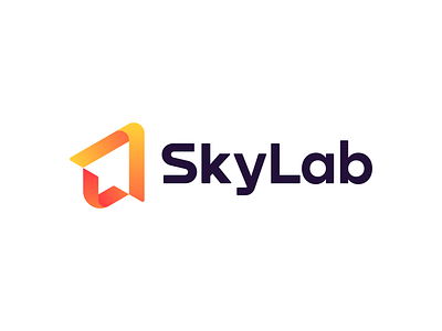 SkyLab - Logo Design arrows brand branding design gradient identity lab logo logodesign logodesigner pixels plane rocket sky symbol tech