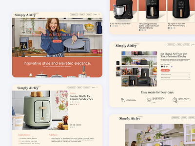 AirFryer E-Commerce Business branding design e commerce ecommerce kitchen website kitchenware product design shopping typography