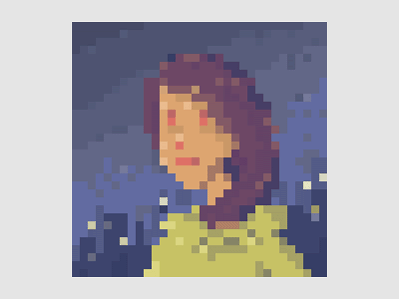 Hiccup at the Midnight Pixel Art character city citylights cute exploration girl landscape minimalistic pixel pixel art simple