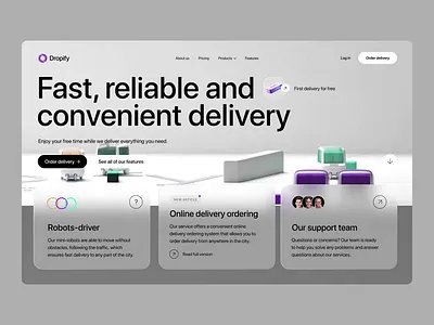 Autonomous Robot Landing Page ai ai agent ai automation animation landing page automation autonomous robots best landing page bot branding design landing page optimization robot robot landing page robot website top landing page warehouse web design web design animation web design inspiration