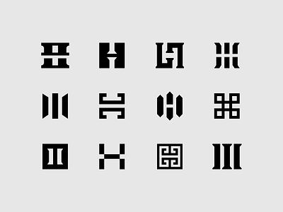 H branding design figma geometric identity logo mark minimal modern vector
