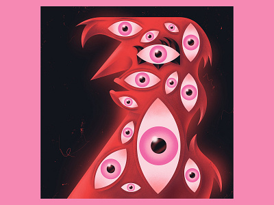 The One That Sees Many Things 👁️ adobe colorful digitalart editorial eyes gradient grain illustration illustrator magazine procreate sight vector