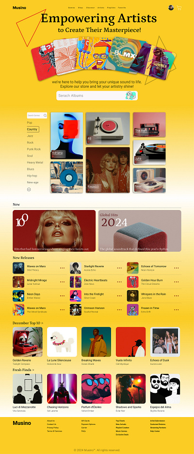 Musino - Online Music Shop design e commerce mobile web ui ux