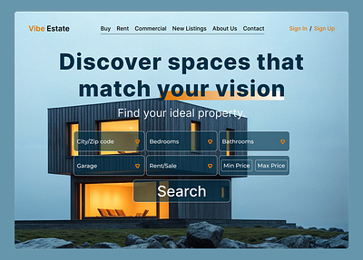 Vibe Estate - Real Estate Web Design branding landing page ux web design