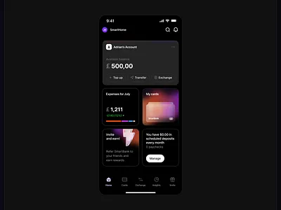 Mobile App application clean dark design minimal mobile mobile app modern ui ux