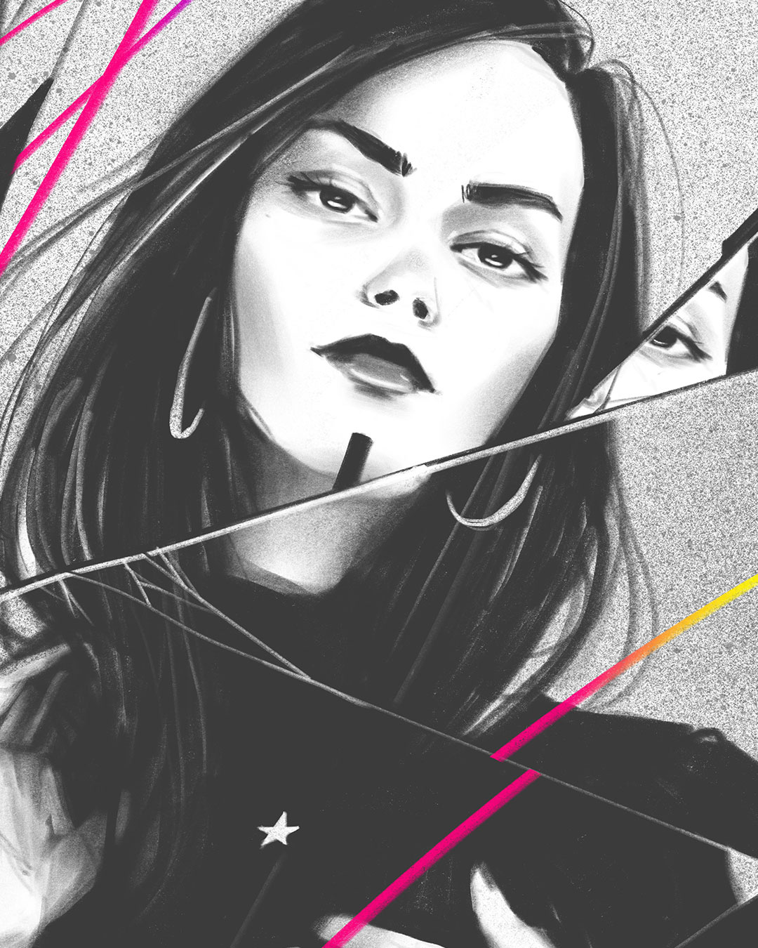 Mirror Mirror detail art artwork drawing girl illustration portrait