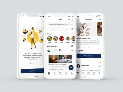 Social network for neighbors app for neighbors figma ios app design mobile app design social community app social network social network app uxui design