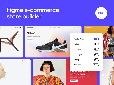 Nayzak - Figma e-commerce builder autolayout clean ecoomerce fashion figma modern shopify store theme ui ui kit ux web wordpress