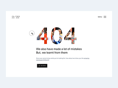 Elite 22" - 404 Page Design 404 404 error 404 page concept design empty empty state error error page failed gallery layout minimal minimalist nothing here page not found photos ui user interface web design