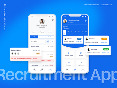 Recruitment Mobile App app dashboard hiring app mobile app product design profile page recruitment ui ux ux ui