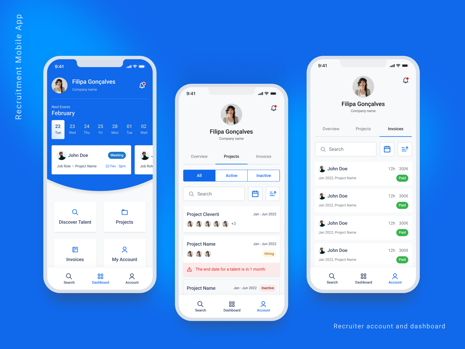 Recruitment Mobile App by Adriana Geraldes on Dribbble