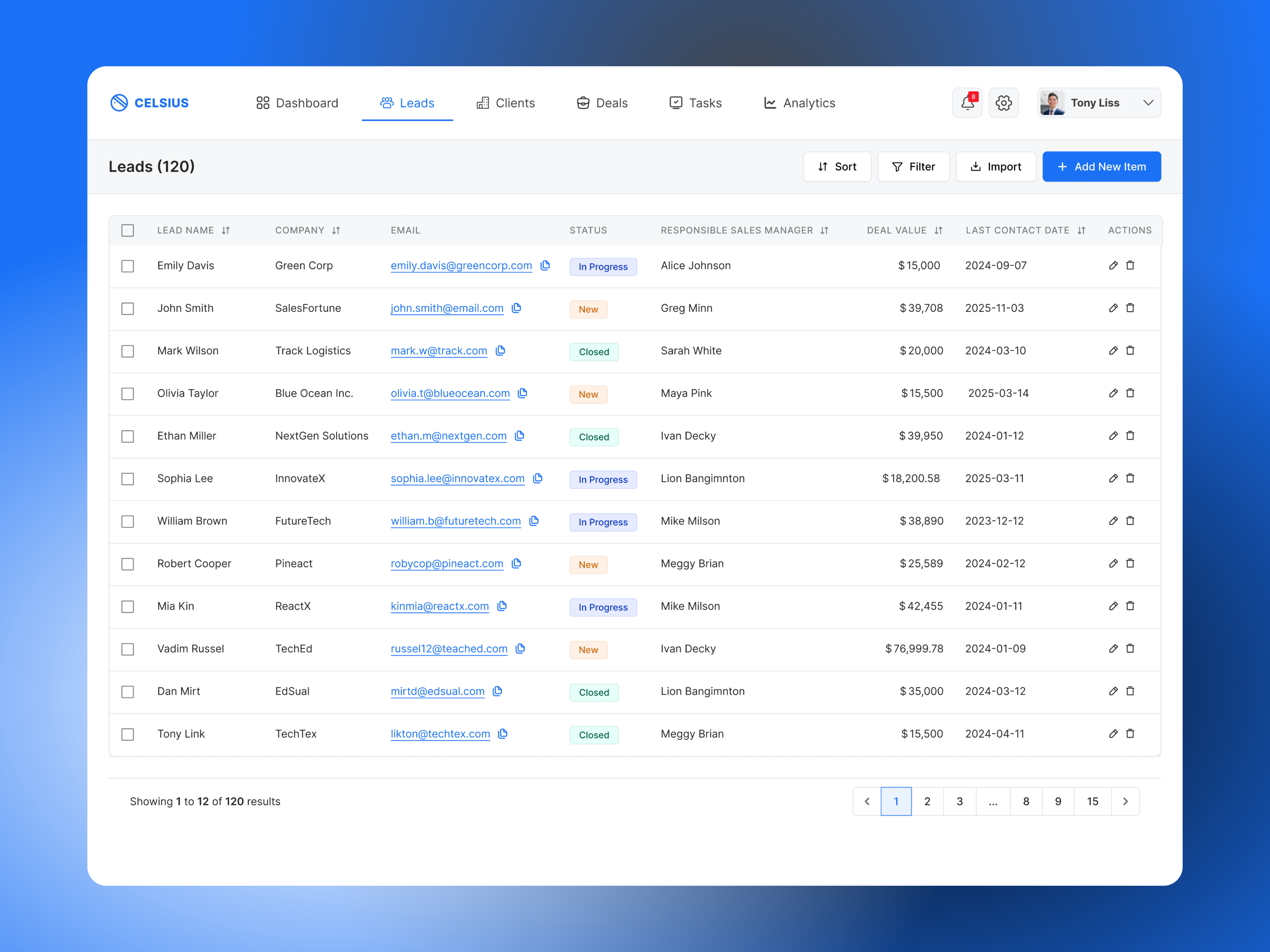 CRM Dashboard For Efficient Lead Management crm dashboard design lead management ui uidesign ux web webdesign website