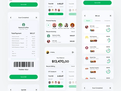 Split Bill Mobile App app bill bill payment bills clean finance fintech minimalist mobile mobile app money payment split split bill ui wallet