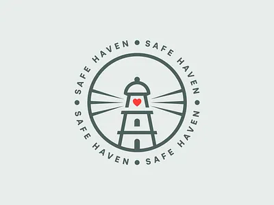 Safe Haven Logo Design branding graphic design haven heart hope icon lighthouse logo safe sign