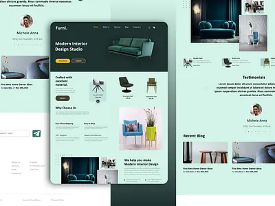 Sleek and modern furniture Web Page UI/UX