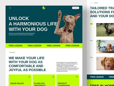 ATWK9 → Canine Academy → Web Design design figma landingpage ui ui ux ux web design webdesign website