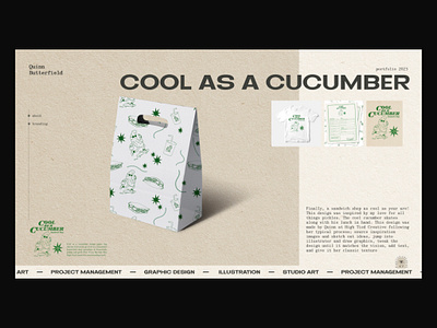 Cool as a Cucumber branding cartoon characterlogo illustration logo logodesign packaging pattern restuarant