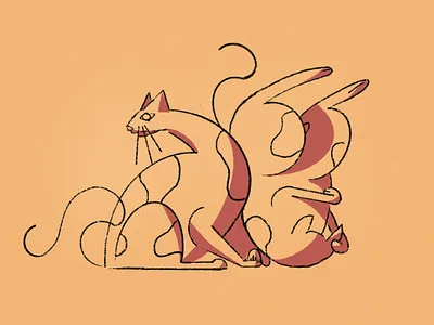 Tumbling Cats Doodle cat cats doodle illustration illustrator poster simple sketch tumble