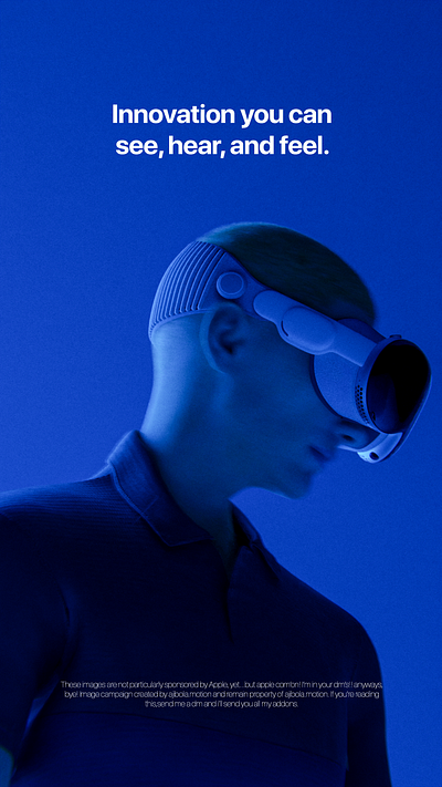 Innovation you can see, hear and feel. Apple Vision Pro. 3d apple branding apple vision pro art direction blender branding cgi creative direction graphic design lighting
