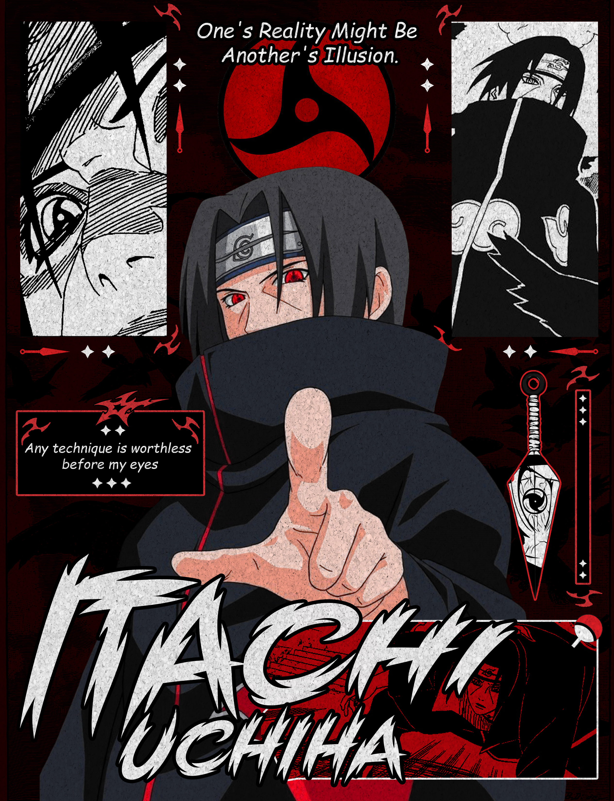 Itachi Uchiha Poster Design animation anime anime art anime wallpaper dark aesthetic fan art graphic design inspiration itachi fan art itachi uchiha itachi uchiha fan art itachi wallpaper manga panels minimalistic design naruto naruto wallpaper photoshop textured art typography design ui