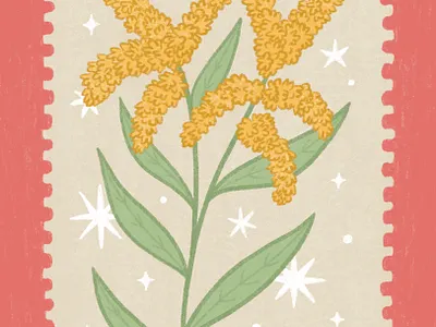 Great Plains postcard: goldenrod art drawing hand drawn illustration nature procreate
