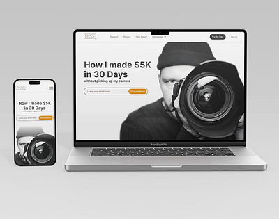 Landing page | Pass Gallery design desktop mobile responsive ui ui design ux ux design web design