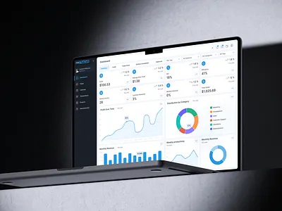 Finance Dashboard UI for SaaS analytics blue bynitenite cleanui crm dashboard data datavisualization design figma finance fintech mockup saas statistic typography ui ux uxui webapp