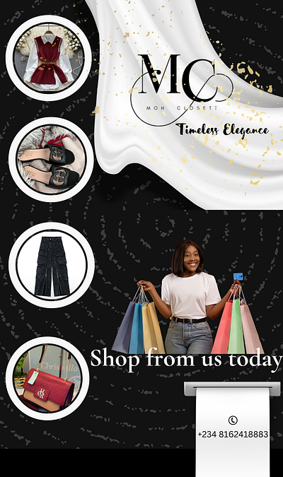 A flyer for a fashion business branding graphic design